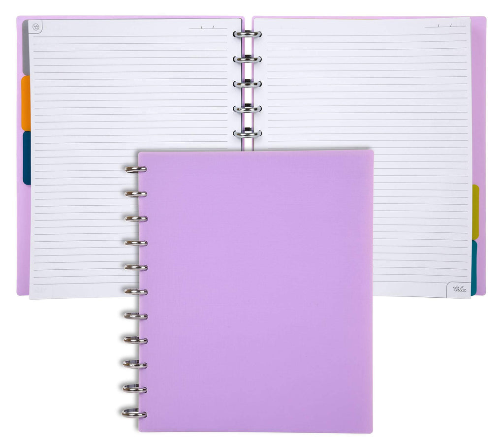 Talia Discbound Notebooks, Planner, Customizable, (Ylavender W/Silver Discs, Letter (8.5In X 11In))