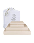 Threadmill Luxury 800 Thread Count Full Size 100% Cotton Sheets - Light Beige Sateen Weave Bed-Sheets, Better Than Egyptian Cott