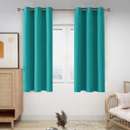 Deconovo Thermal Insulated Blackout Curtains Room Darkening & Energy Saving Solid Grommet Top Curtain Panels For Home Decor Bedroom Windows 2 Panels, Turquoise, 42Wx45L In