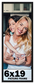 6x19 Frame Black Picture Frame - Complete Modern Photo Frame Includes UV Acrylic Shatter Guard Front, Acid Free Foam Backing Boa
