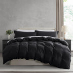 Nestl Black Duvet Cover King Size - Soft Prewashed King Duvet Cover Set, 3 Piece, With Zipper Closure, 1 Duvet Cover 104X90 Inches And 2 Pillow Shams