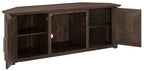 Crosley Furniture Camden Corner TV Stand for 65+ inch TVs, Entertainment Center with Storage Shelves, Dark Walnut