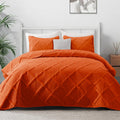 Exclusivo Mezcla Quilt Set Full Queen Size, 3 Pieces Burnt Orange Queen Quilt Bedding Set, Lightweight Quilts Soft Bedspreads Mo