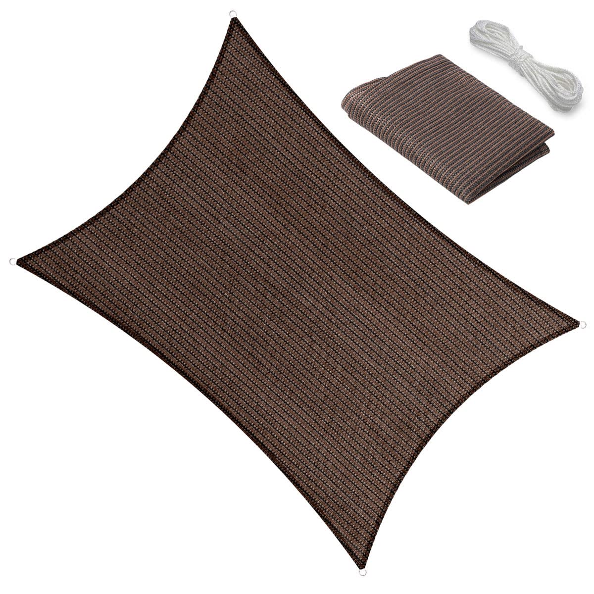 10' X 19' Sun Shade Sail Canopy Awning Permeable Fabric Pergola Cover, For Outdoor Patio Lawn Garden Backyard Carport, Brown
