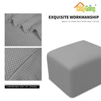 Easy-Going Stretch Ottoman Cover Folding Storage Stool Furniture Protector Soft Rectangle Slipcover With Elastic Bottom (X-Small,Light Gray)