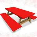 Irenare 3 Pcs Picnic Table and Bench Fitted Tablecloth Cover for 6 Ft Table 30 x 72 Inch Vinyl Fitted Elastic Edges Waterproof W