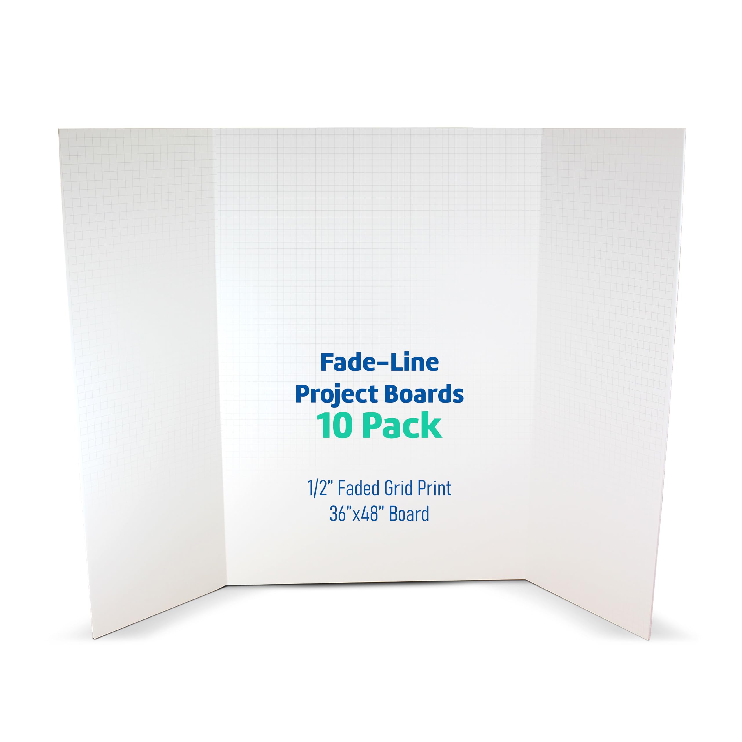 36 X 48 Fade-Line White Foam Project Board, 1/2 Grid Pack Of 10
