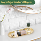 2Pack Gold Decorative Tray, Bathroom Vanity Tray For Dresser Counter, Kitchen Sink Tray For Soap Dispensers, Stainless Steel Jew