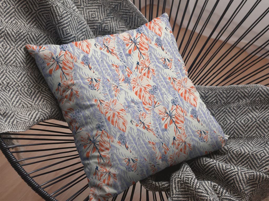 HomeRoots 18' Orange Lavender Tropics Suede Throw Pillow