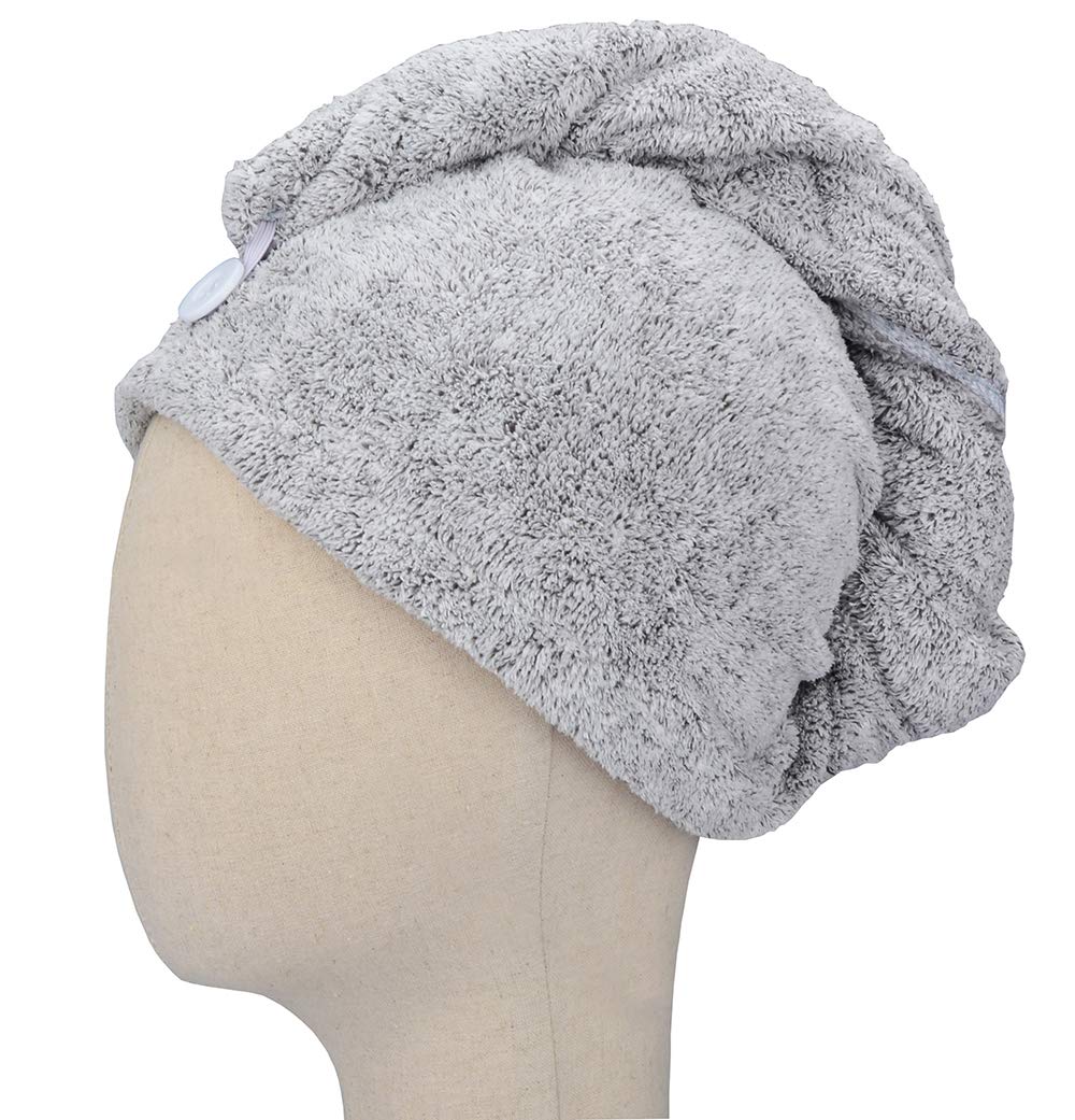 Hopeshine Hair Towel Twist Microfiber Bamboo Fabric Women'S Soft Shower Towels For Curlyhair Turban Wrap Drying Cap Great Gift F