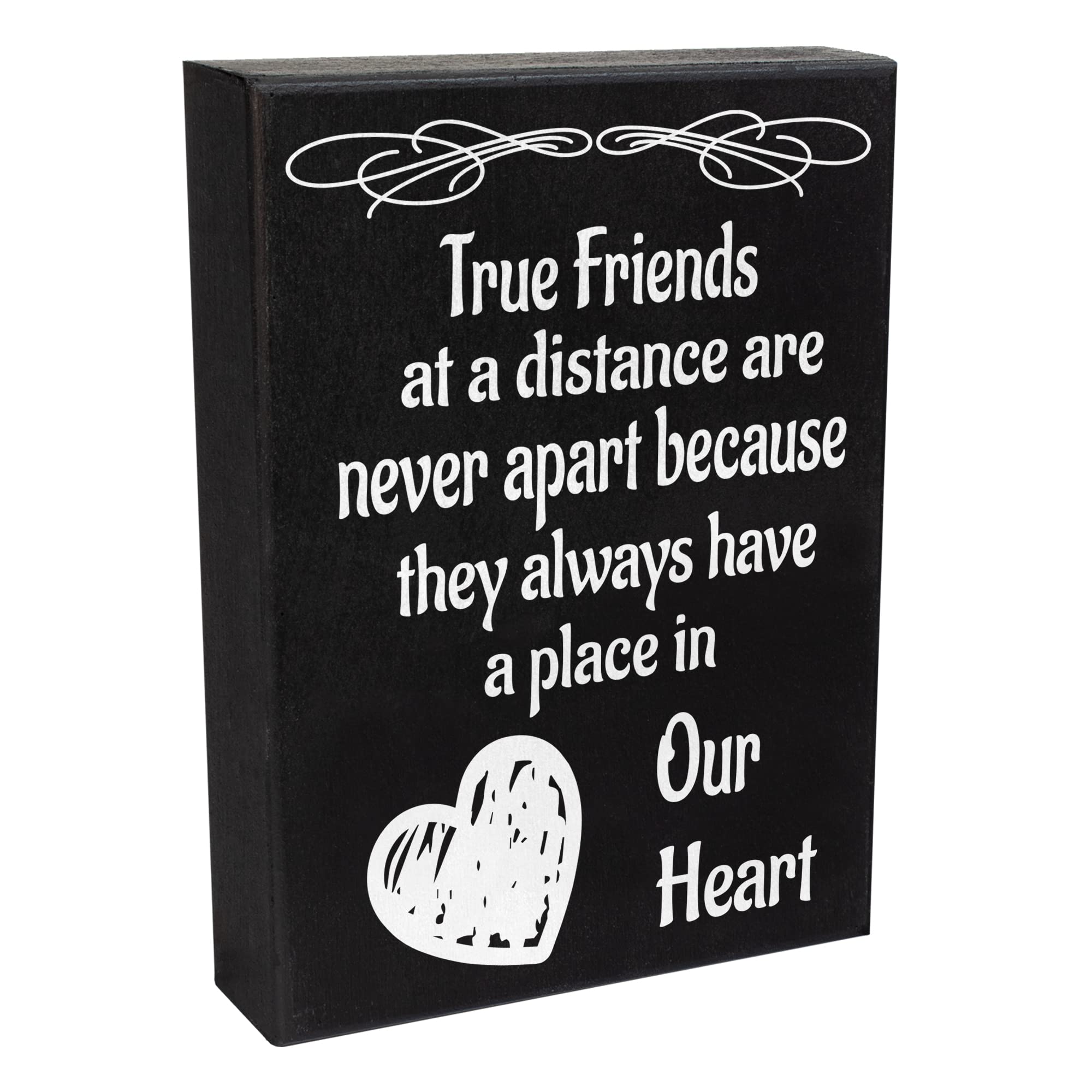 JennyGems Cherish Distant Friendships with True Friends Are Never Apart Wooden Sign - Perfect Going Away Gifts, Wall Hanging a