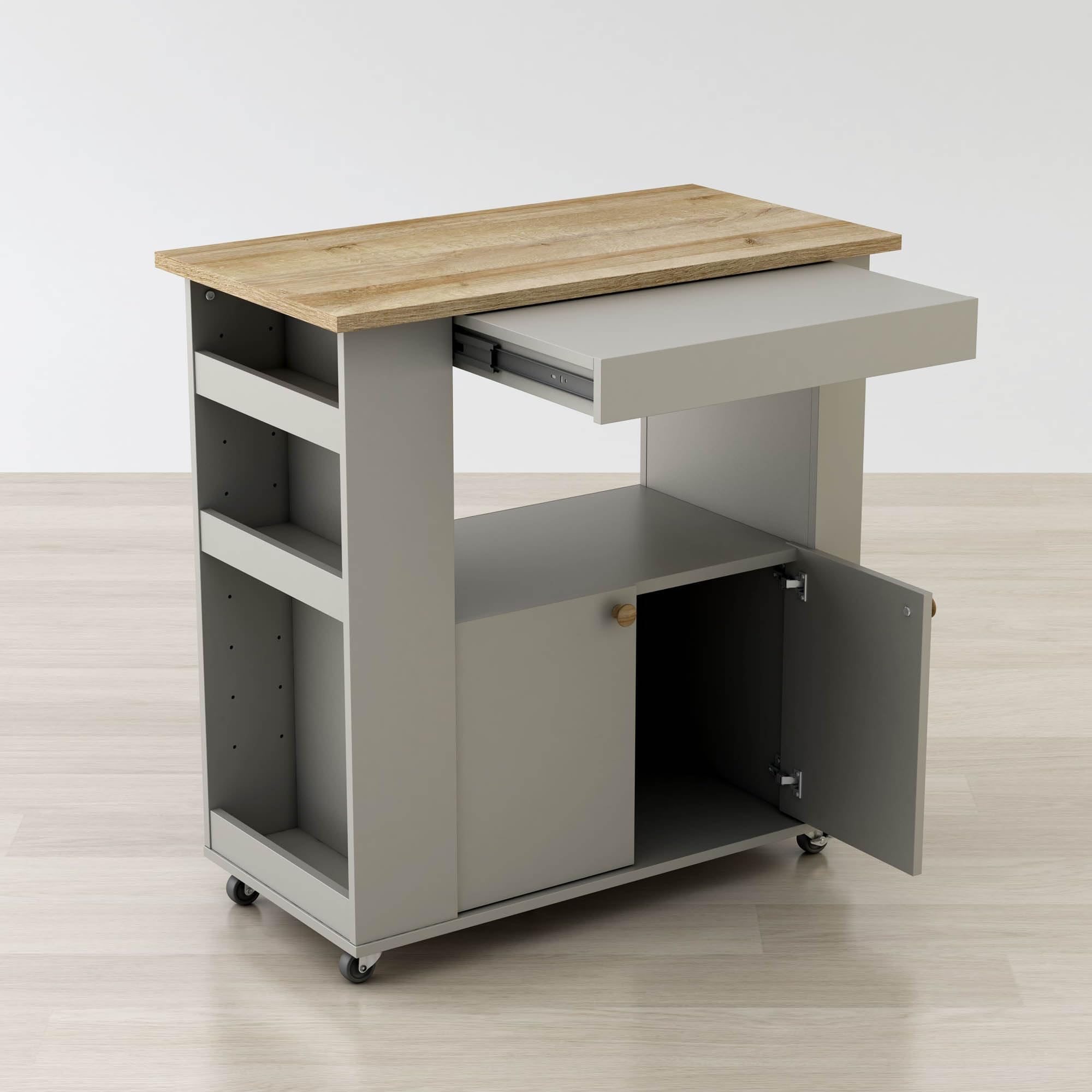 Anderson Teak Astor 35" Kitchen Cart, Medium, Grey