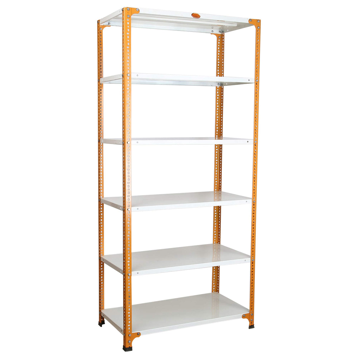 Milnil Prime Crc Sheet 6 Shelf Slotted Angle Rack |Rack For Storage Multipurpose | 18 Gauge Shelves, 14 Gauge Angle Bar | Adjus