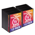 Samsill Economy 1/2-Inch 3-Ring View Binders, Black, 12/Pack (I08510C)