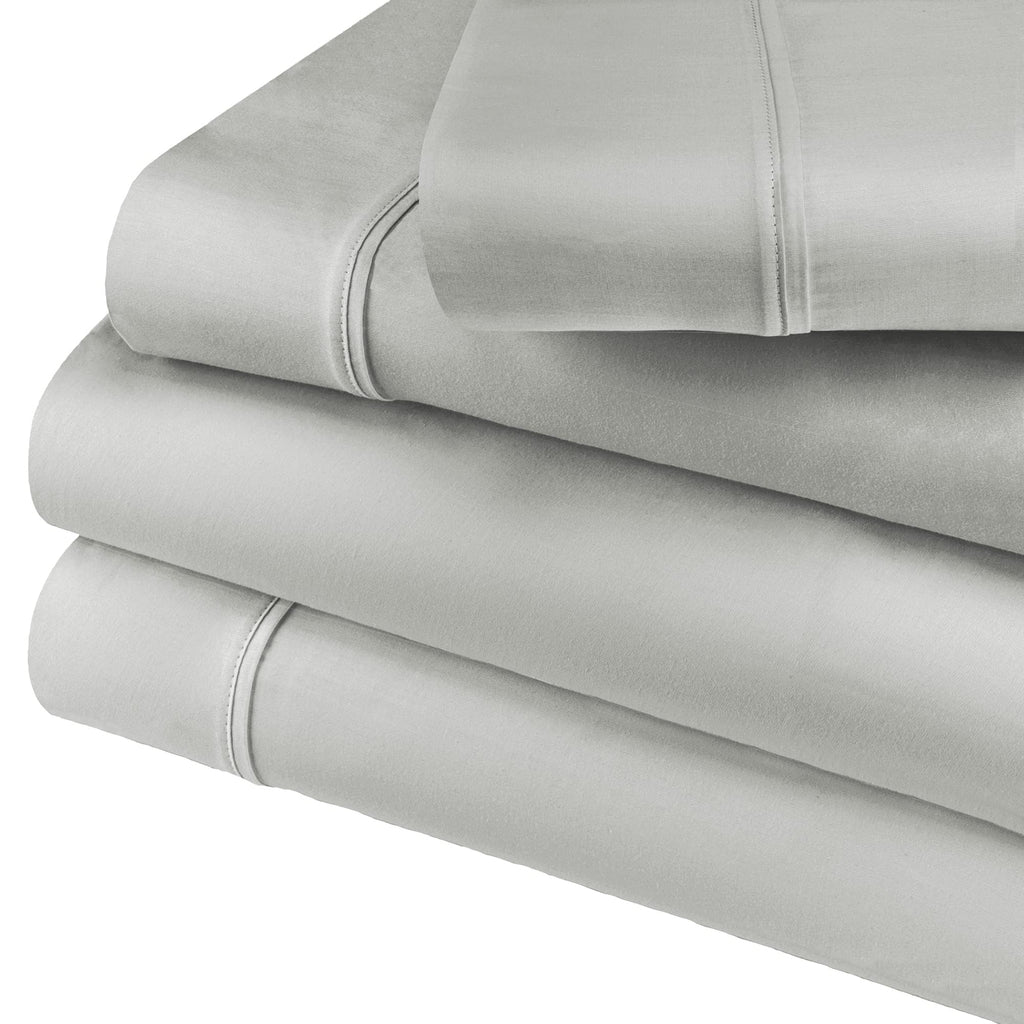 Superior Cotton Blend Bed Sheets, Solid Design, Elegant Sateen, House Basics, Set Includes 1 Flat Sheet, 1 Elastic Deep Pocket F