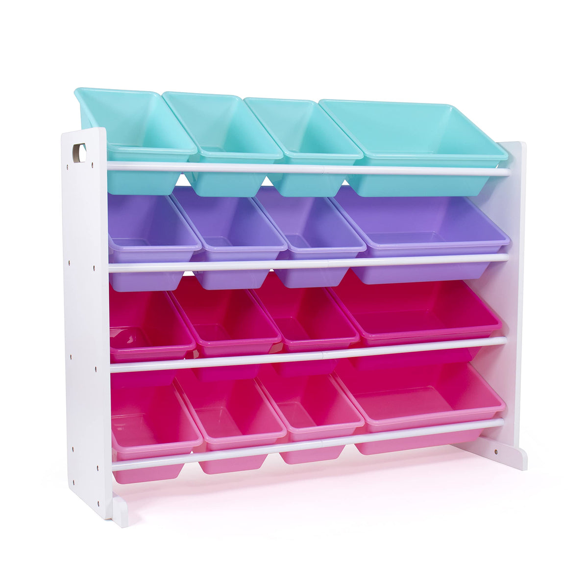 Humble Crew, White/Blue/Pink/Purple Extralarge Toy Organizer, 16 Storage Bins