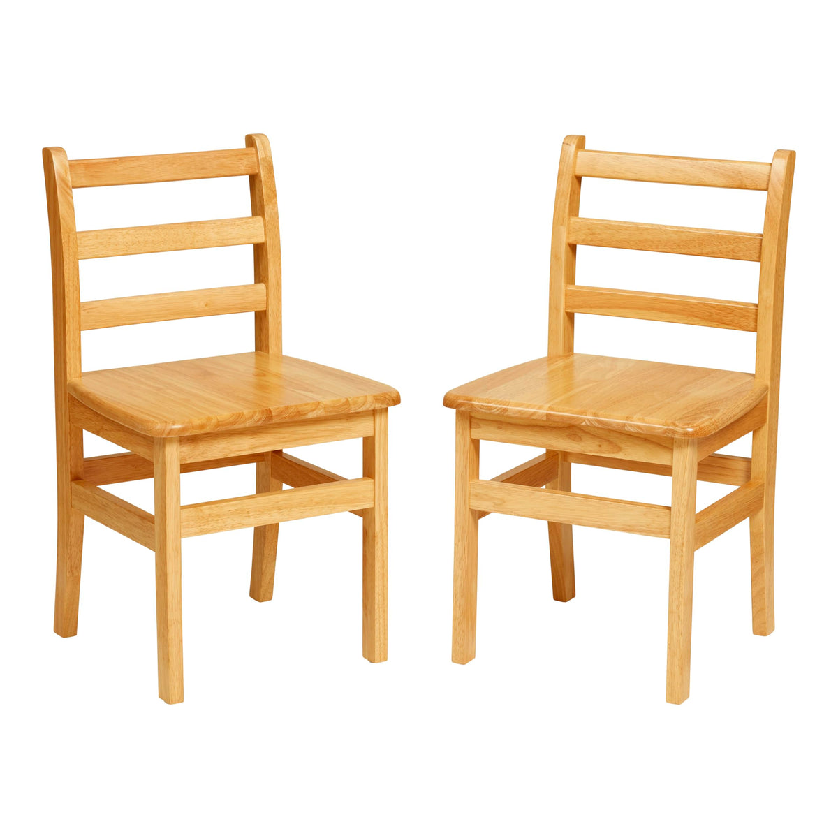 ECR4Kids Three Rung Ladderback Chair, 16 Seat Height, Classroom Seating, Honey, 2-Pack