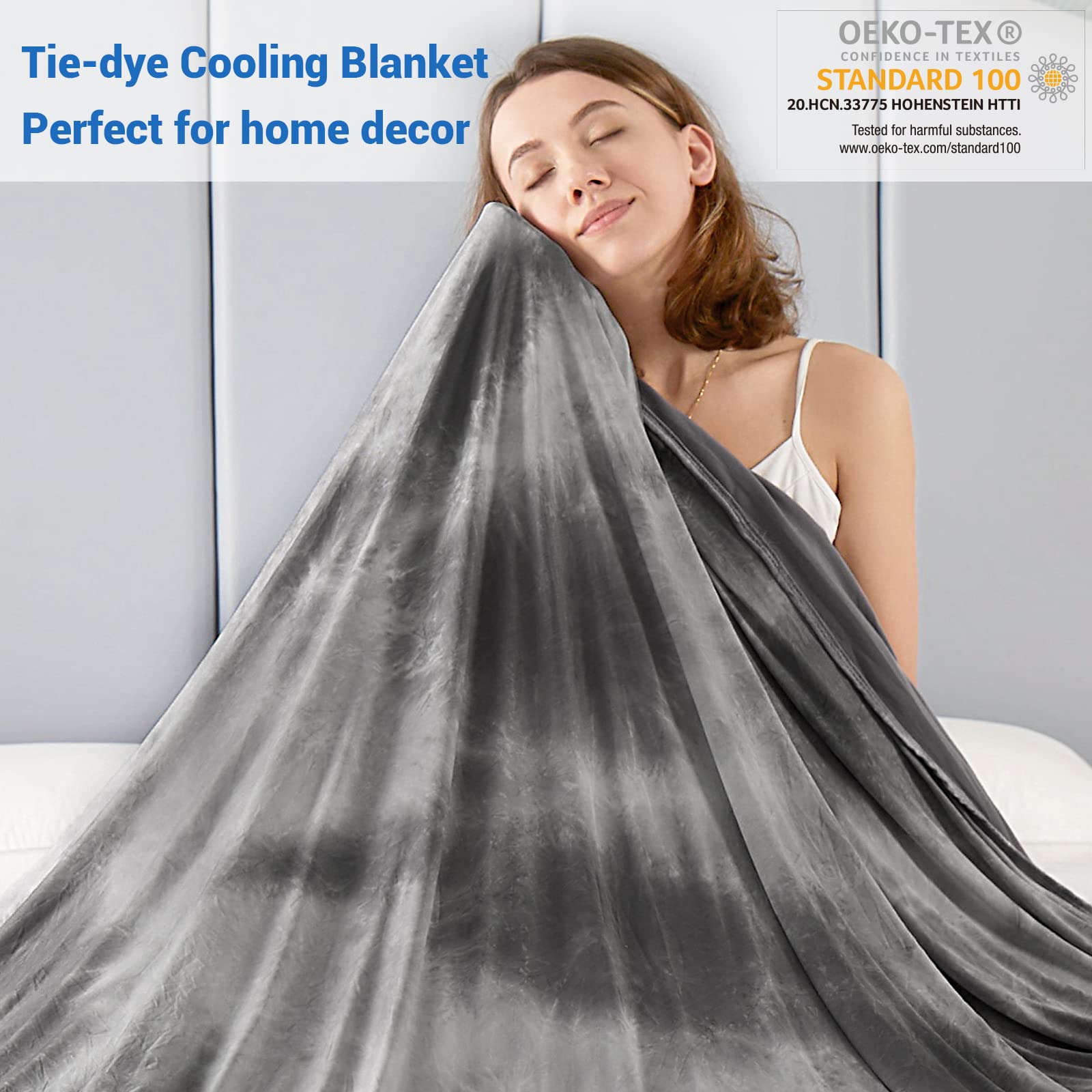 Topcee Cooling Blanket (90''X104''King Size) For Hot Sleepers,Absorbs Heat To Keep Body Cool For Night Sweats,100% Oeko-Tex Cert