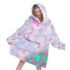 Fiosnow Glow in the Dark Butterfly Blanket Hoodies for Women and Men Adult Oversize Wearable Blanket Hoodies for Soft and Warm
