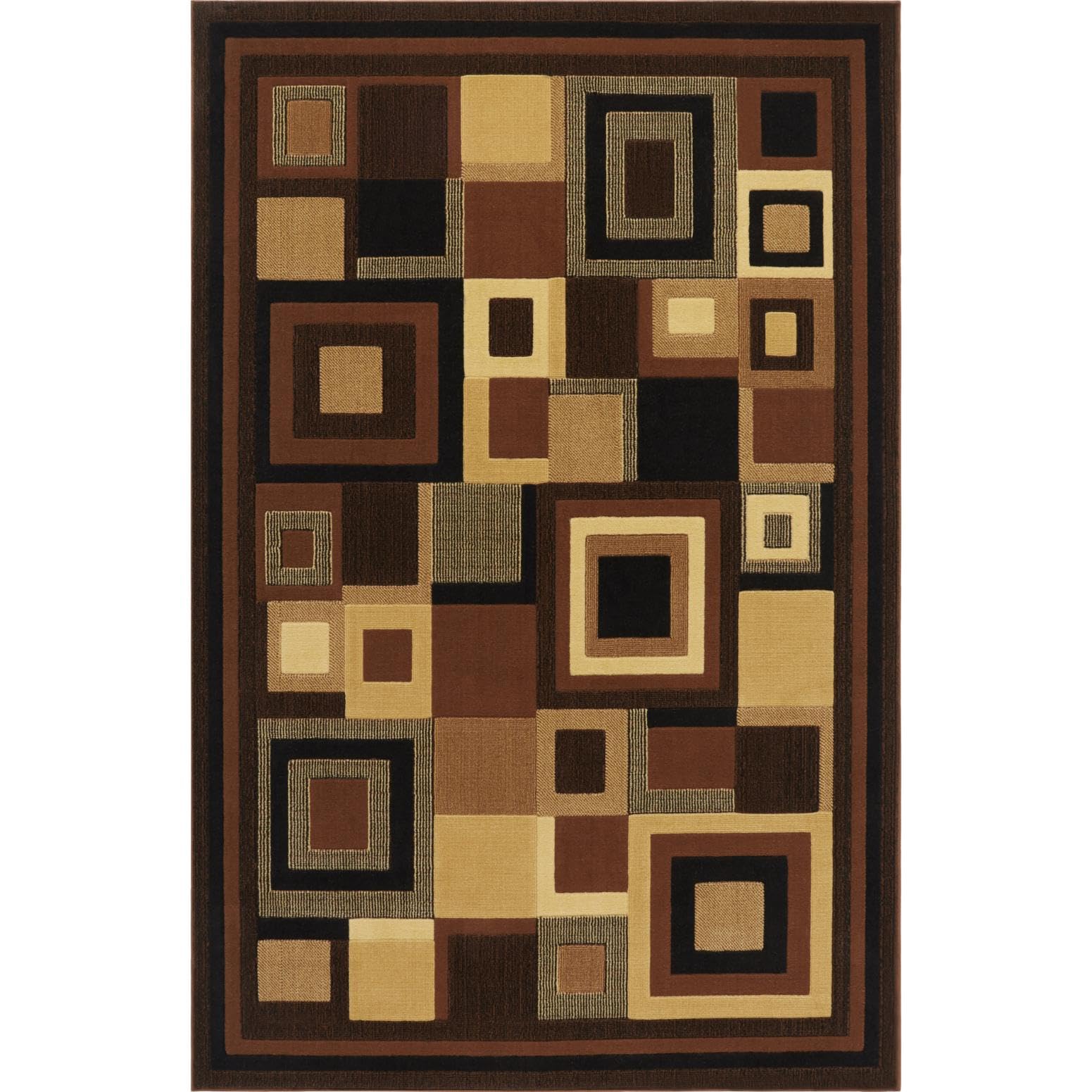 Home Dynamix Catalina Virginia Abstract Area Rug, Geometric Black/Brown 33x52