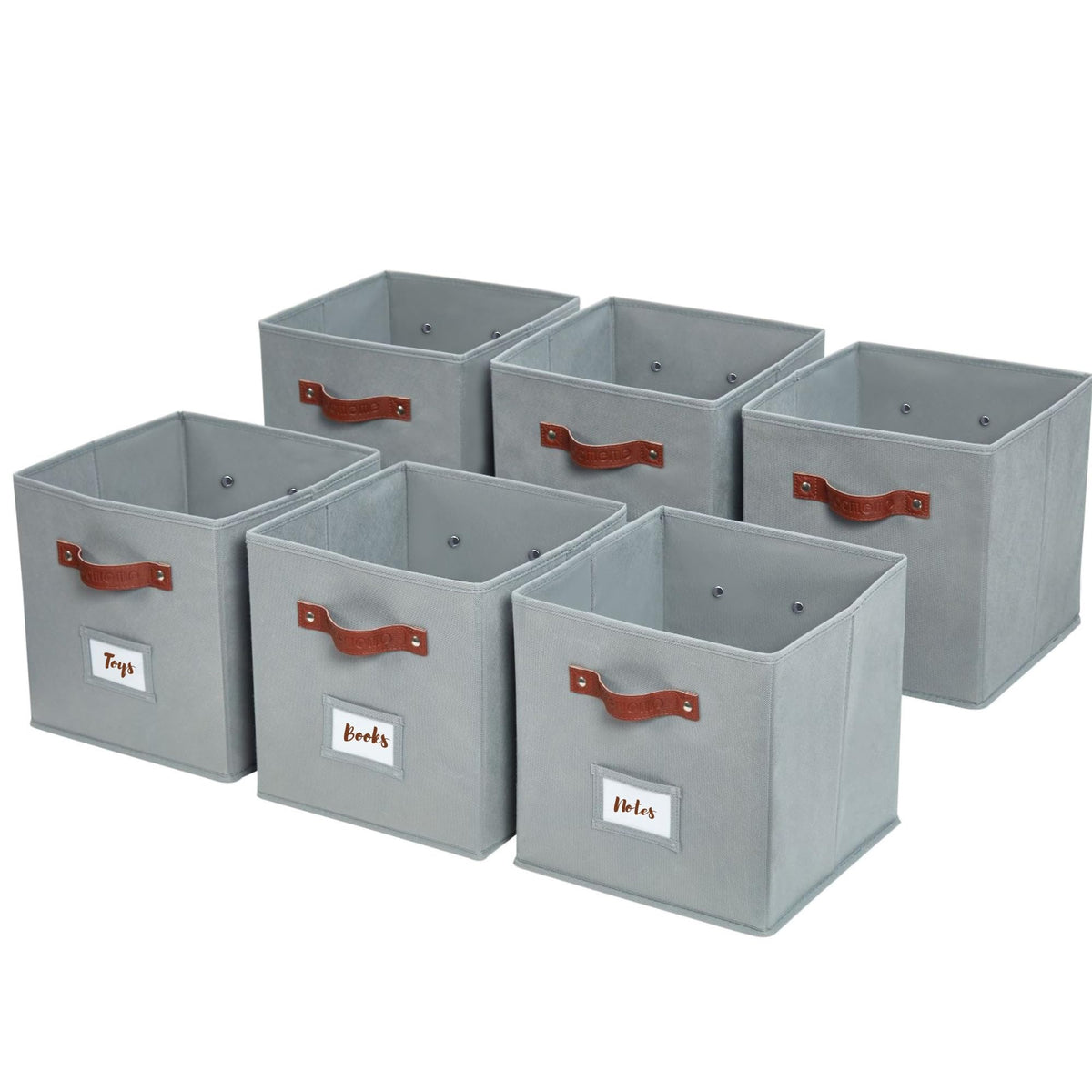 DECOMOMO Storage Cube | 13x13x13 Storage Cube Bins with Label Holders, Fabric Storage Cubes for Shelves Closet Toys Clothes (13 