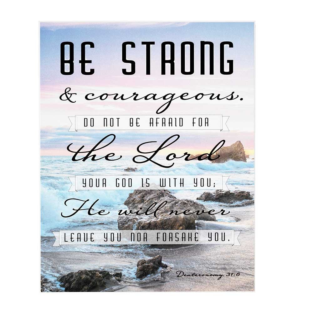 Be Strong And Courageous 10 x 8 Wood Decorative Sign Plaque