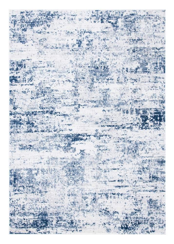 SAFAVIEH Amelia Collection Area Rug - 8' x 10', Ivory & Navy, Modern Abstract Design, Non-Shedding & Easy Care, Ideal for High T