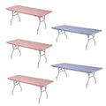 Kwik-Covers 6' Rectangle Plastic Table Covers 30' X 72', Bundle Of 5 (Red & Blue Gingham)