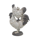 Deco 79 Polystone Rooster Decorative Sculpture Home Decor Statue, Accent Figurine 8'' x 5'' x 12'', White