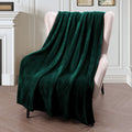 Exclusivo Mezcla Extra Large Fleece Throw Blanket for Couch, Sofa, 300GSM Super Soft and Warm Blankets, Forest Green Throw All S