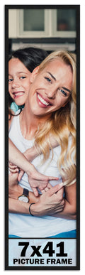 7x41 Frame Black Picture Frame - Complete Modern Photo Frame Includes UV Acrylic Shatter Guard Front, Acid Free Foam Backing Boa