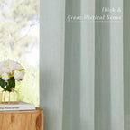 Nicetown Flax Linen Sage Green 108 Inch Curtains, Grommet Thick Linen Blend Textured Privacy Added With Light Filtering Window Treatment For Bedroom/Living Room, W55 X L108, 2 Panels