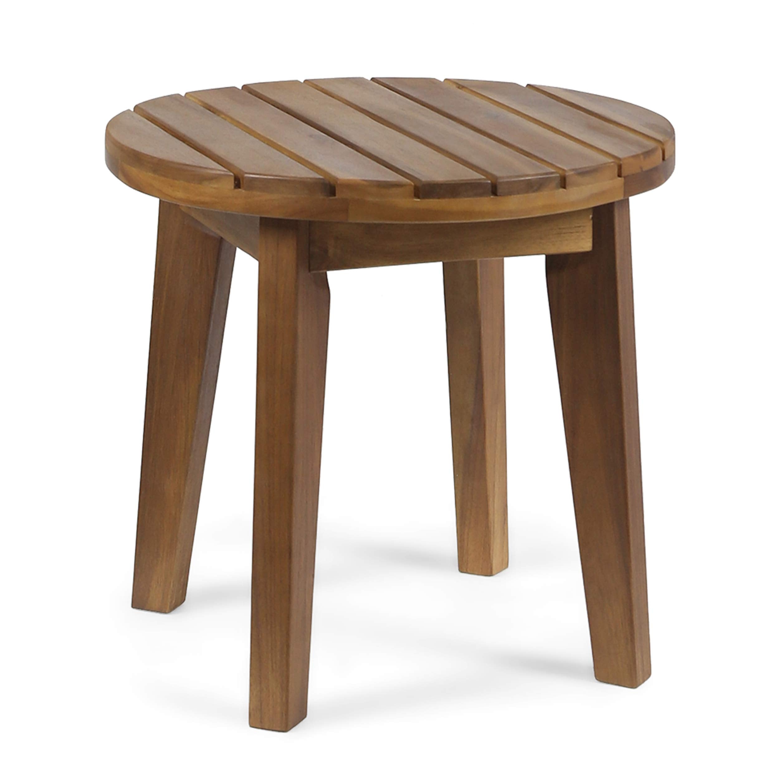 Christopher Knight Home Parker Outdoor 16' Acacia Wood Side Table, Teak Finish