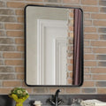 ANDY STAR 30x36 Bathroom Mirrors for Wall, Matte Black Bathroom Vanity Mirror, Contemporary Rounded Rectangle Mirrors Wall Mount