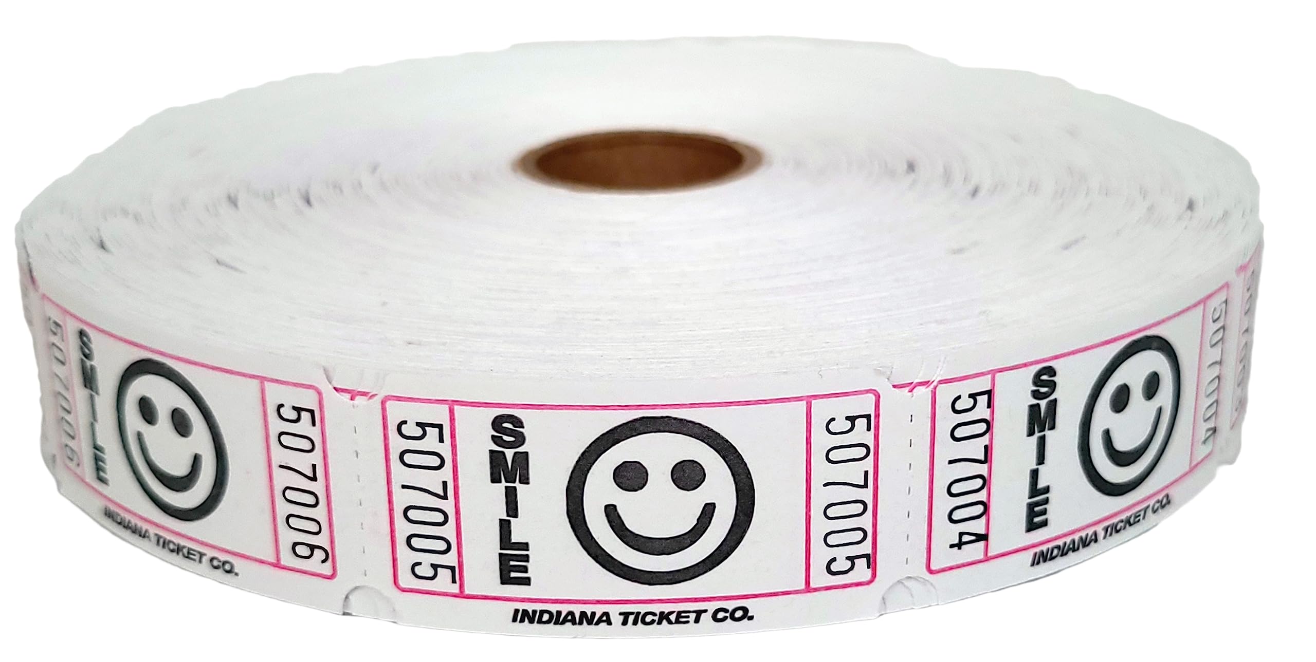 Indiana Ticket Co. 2,000 White Smile Single Roll Tickets, Premium Quality Tickets, Tickets For Events, Carnivals, Door Prizes, D