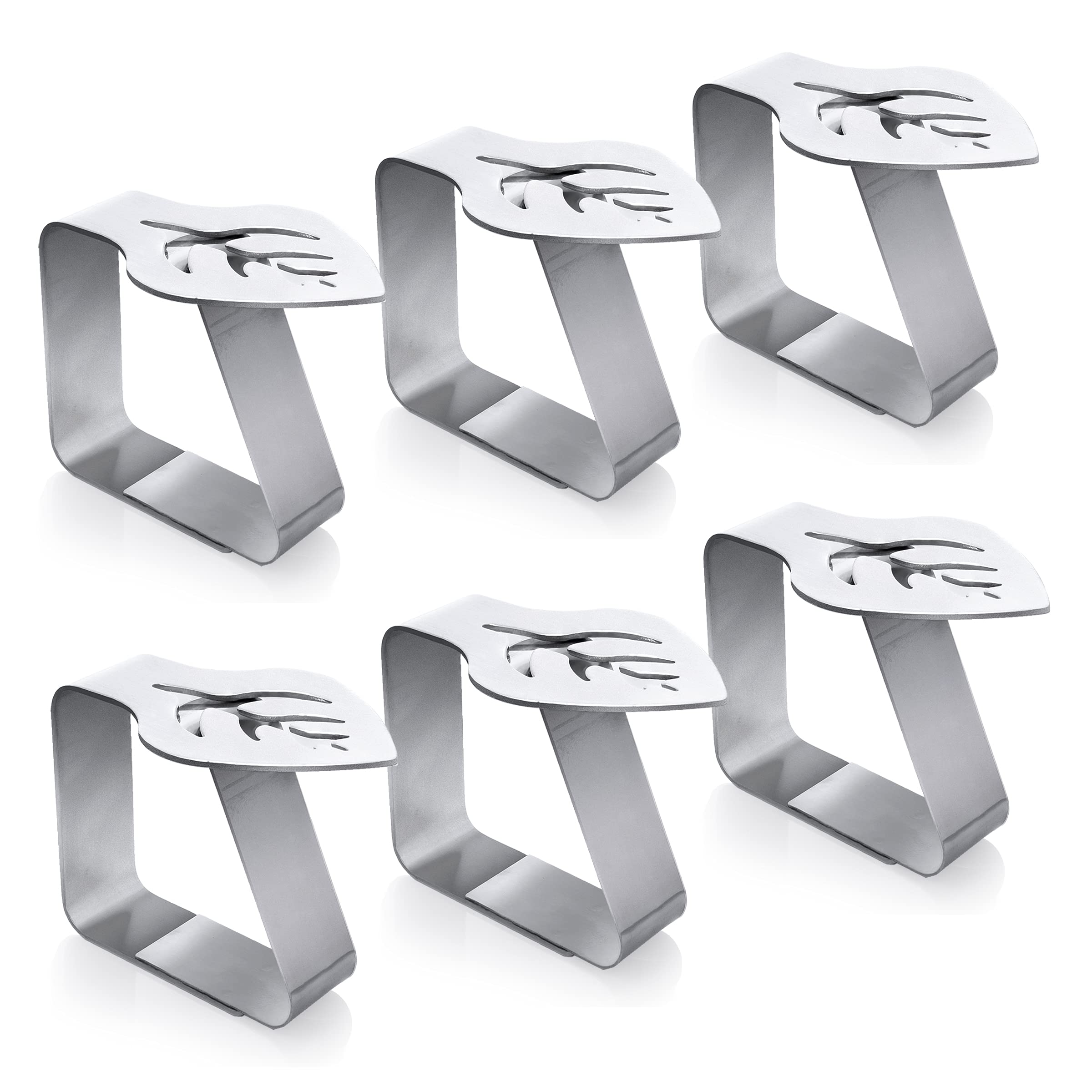 Protensils 6 Pcs Picnic Tablecloth Clips For Outdoor Tables - Stainless Steel Table Cloth Clip, Fits For 1.9” Thick Tables, Metal Clamps For Picnic Table Clips, Dining Table Cloth Holder