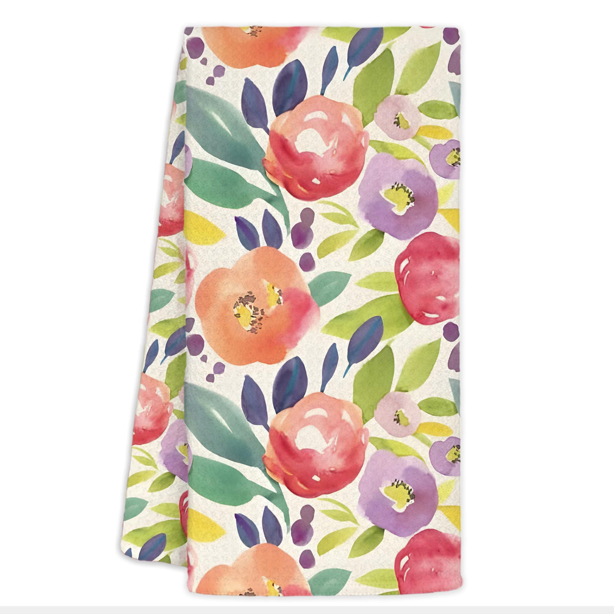 CIOJUNE Watercolor Peony Floral Spring Soft Absorbent Kitchen Dish Towels for Kitchen, Spring Hand Towels for Bathroom, Floral B