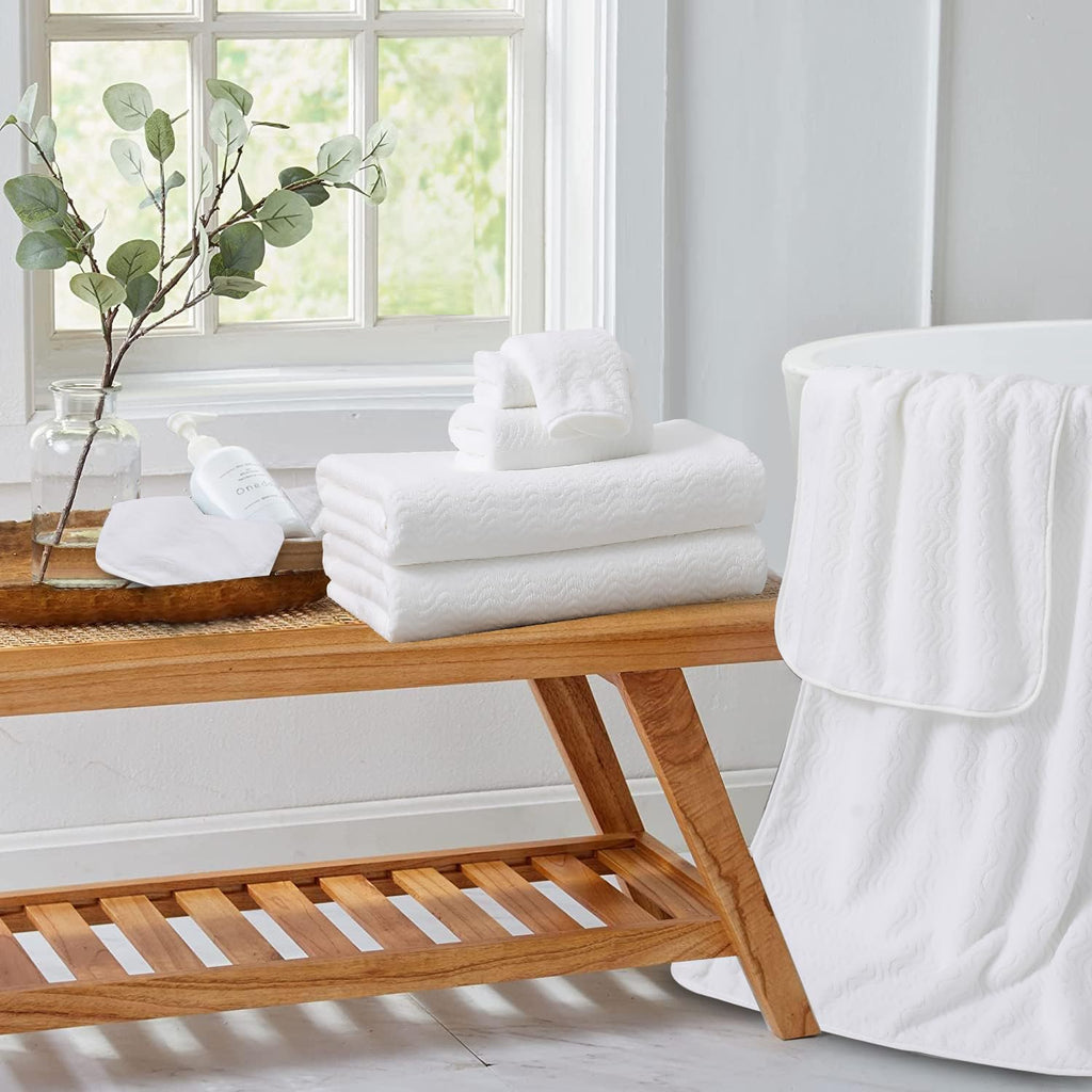 4 Piece Bath Towel Oversized Bath Sheet 35''X70'' White Bathroom Towel Extra Large Bath Towel Set Highly Absorbent Quick Dry Pre