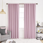 Deconovo Blackout Curtains Insulated Thermal, Rod Pocket And Back Tab Curtains - Room Darkening Curtains For Living Room, 52X95 Inch, Lavender, Set Of 2