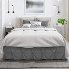Nestl Grey Bed Skirt Twin Size, Pinch Pleat Twin Bed Skirt, 14' Inch Drop Twin Bedskirt, Hotel Quality Grey Bed Skirts, Premium Microfiber Bedskirt For Twin Bed, Grey Twin Bed Skirt