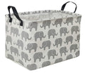 HUAYEE Rectangular Storage Bin Shelf Basket Canvas Fabric Toy Box,Waterproof Coating Nursery Hamper with Handles,Gift Basket for