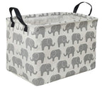 HUAYEE Rectangular Storage Bin Shelf Basket Canvas Fabric Toy Box,Waterproof Coating Nursery Hamper with Handles,Gift Basket for