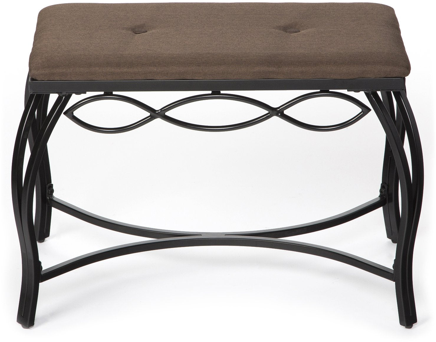 Mango SteamMocha Brown Shoe Bench - Vanity Seat for Makeup Room, Dressing Stool, Entryway Bench - Powder Coated, Upholstered, Sp