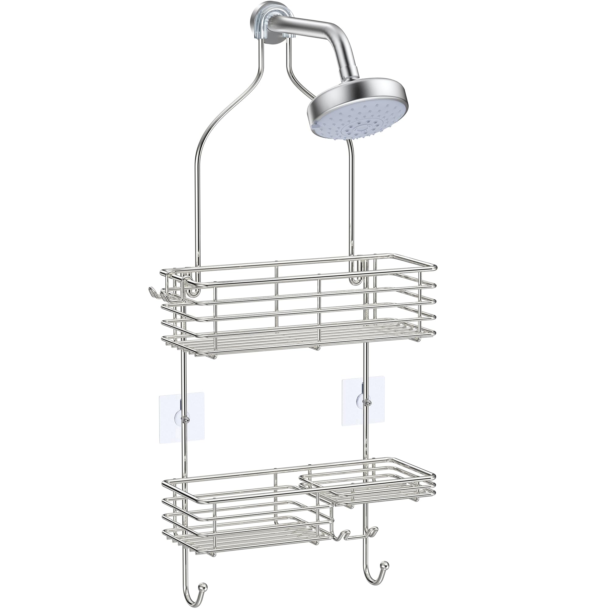 SMARTAKE Hanging Shower Head Caddy, Rustproof Bathroom Shower Room Shelf Organizer, SUS201 Stainless Steel Over The Shower Stora