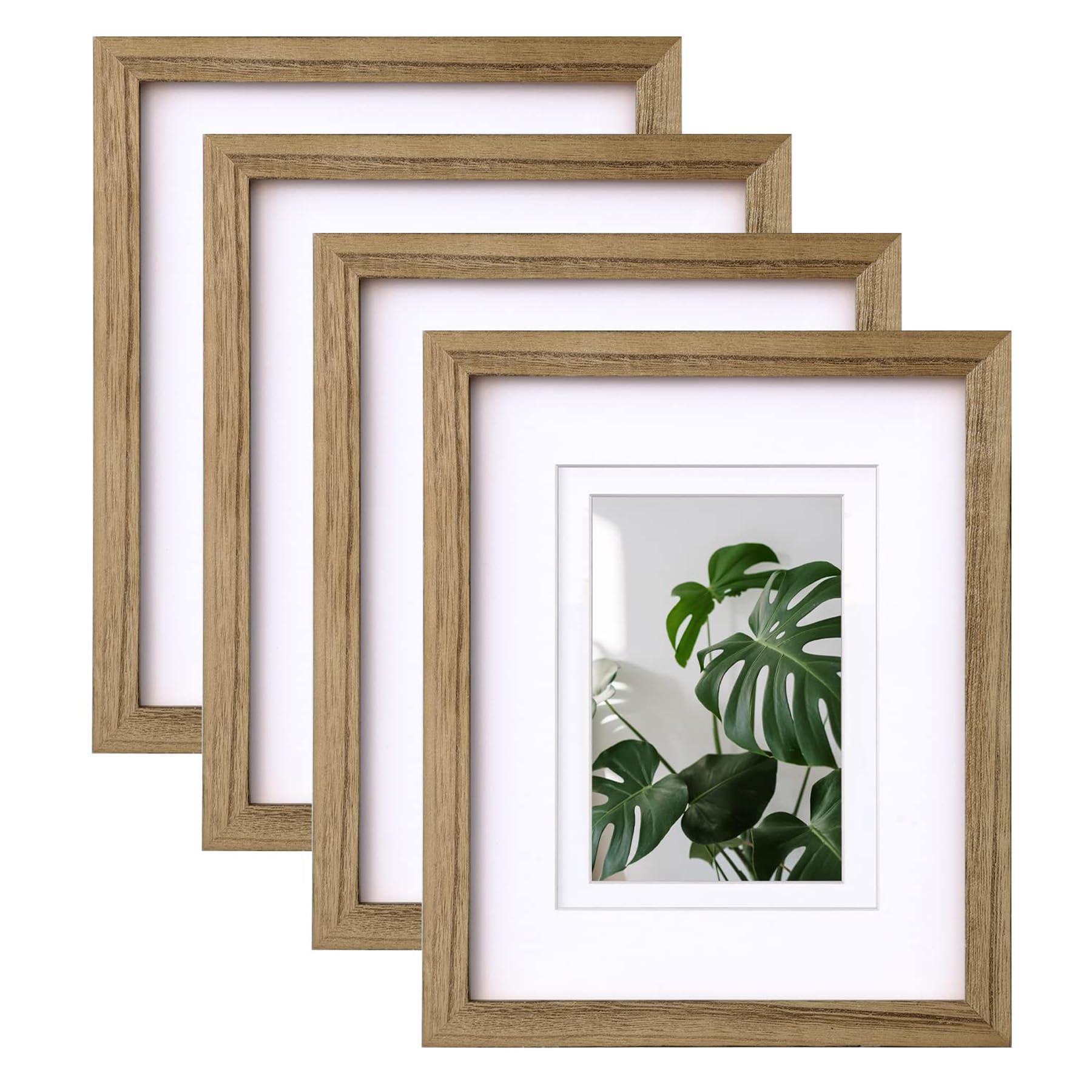 Egofine 8x10 Picture Frames with Plexiglass, Display Pictures 4x6/5x7 with Mat or 8x10 Without Mat Set of 4 for Tabletop and Wal