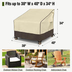 Mr. Cover Patio Chair Covers Waterproof, Outdoor Furniture Covers For Rocking & Adirondack Chairs, Fits Up To 38'W X 40'D X 34'H, Moisture-Proof & Uv-Protection, Brown & Khaki, 2 Pack