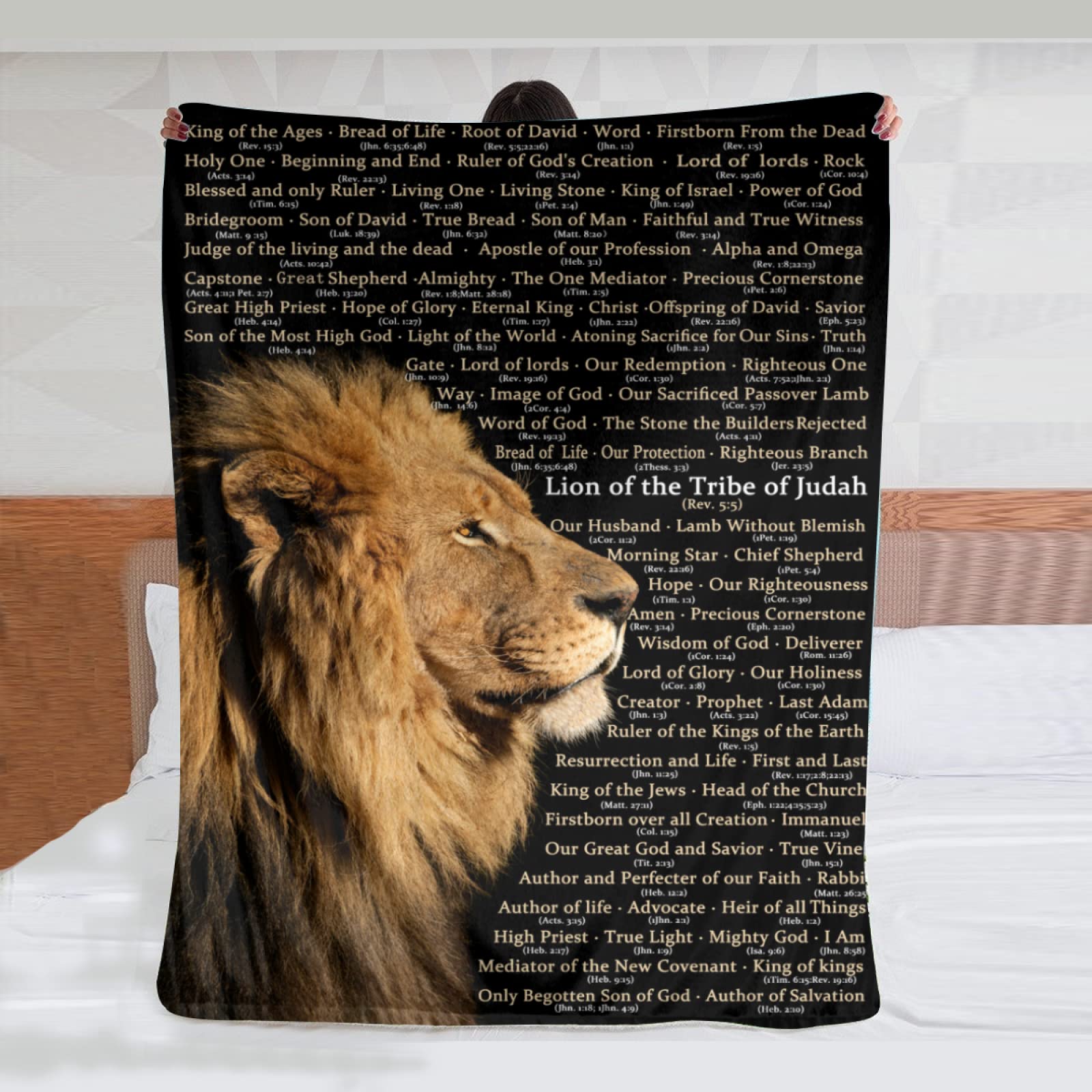 Religious Gifts Blanket With Names Of Christ Christian Throw Blanket Soft Lightweight Cozy Warm Blankets For Women Men Gift - 80