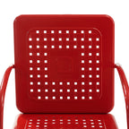 Crosley Furniture Bates 5-Piece Outdoor Dining Set for 4, Retro Metal Round Patio Table and Chairs for Deck, Bright Red Gloss