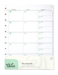 Talia Discbound Notebook Refills (Monthly Undated Layout, Letter (8.5In X 11In))