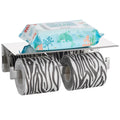 Suyar Double Toilet Paper Holder, SUS 304 Stainless Steel Bathroom Toilet Paper Roll Holder with Shelf, Polished Chrome